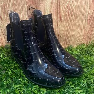 Nautica Women's Glossy Navy Rain Boots